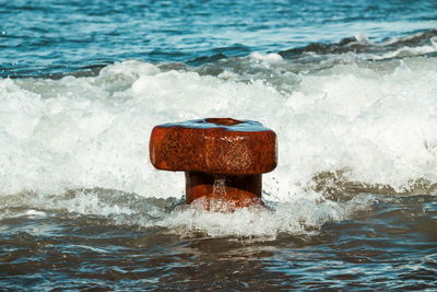 Lifeguard hut on sea shore