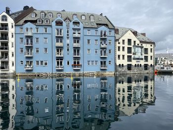 Reflection of buildings in water