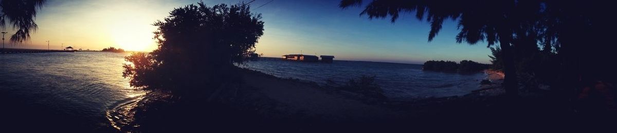 Scenic view of sea at sunset