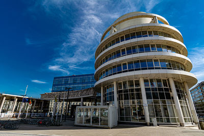 Low angle view of modern building against sky