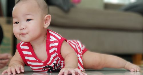 Portrait of boy looking away
