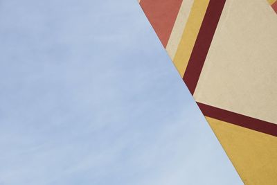 Low angle view of flag against sky