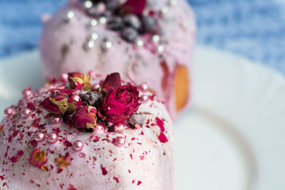 Close-up of ice cream on table