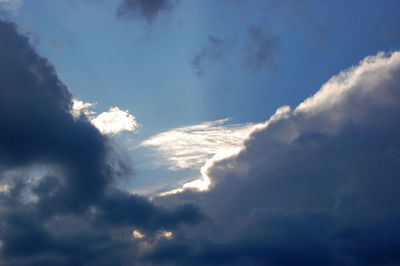 Low angle view of clouds in sky