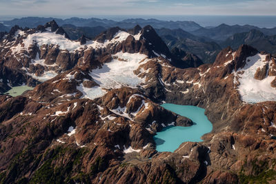 Scenic view of snowcapped mountains