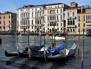 View of boats in canal