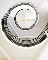 Low angle view of spiral staircase of building