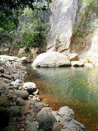 Rock formations in water