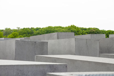 View of stone wall against clear sky