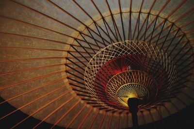 High angle view of spiral staircase