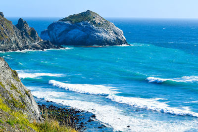 Beautiful  pacific  coast  highway  1  big sur california rocky  coastline with crashing waves 