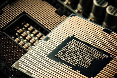 High angle view of computer keyboard on table