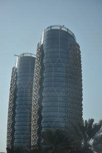 Low angle view of building against blue sky