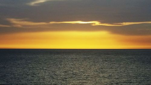 Scenic view of sea at sunset