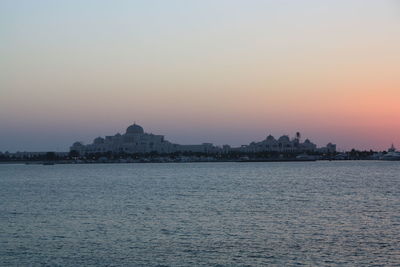 Scenic view of sea at sunset