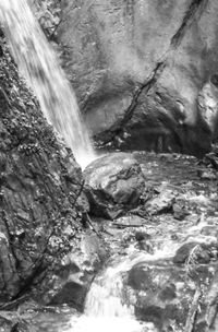 Scenic view of waterfall