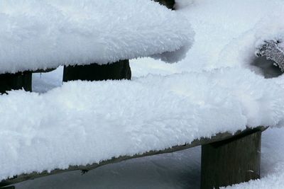 Close-up of icicles on snow covered landscape