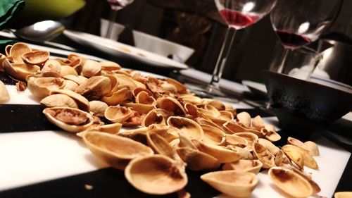 Close-up of food on table