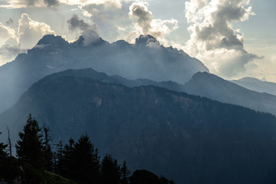 Scenic view of mountains against sky