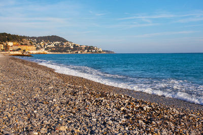 Panoramic view of the city and the coast in nice, france