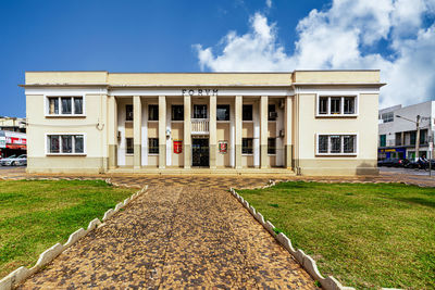 Exterior of building against sky in city