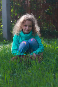 Portrait of girl in grass