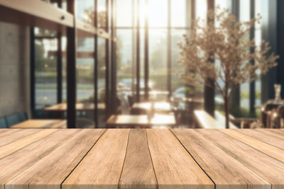 Close-up of wooden table