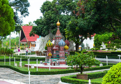 View of sculpture in park