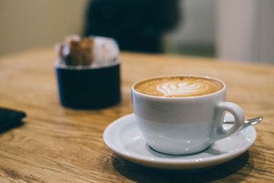 Close-up of coffee on table