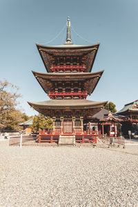 View of temple building against sky