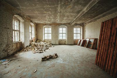 Interior of abandoned building