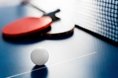 High angle view of ball on table