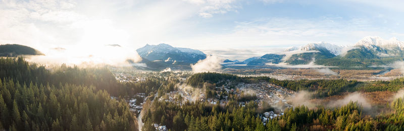 Panoramic shot of land against sky