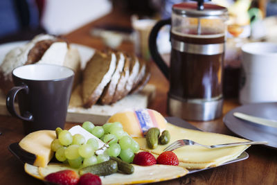 Close-up of food on table