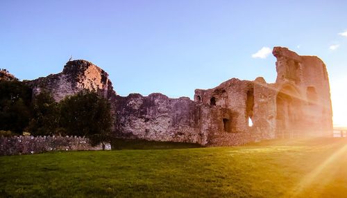 View of castle against clear sky