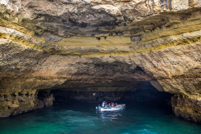 Scenic view of rock formation in sea