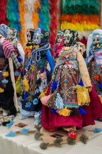 Rear view of woman wearing traditional clothing