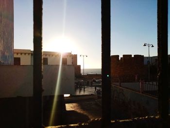 Buildings against sky during sunset