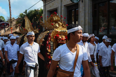 Group of people during traditional festival 
