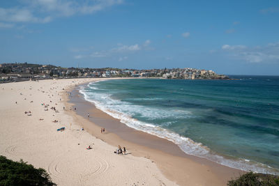 High angle view of beach against sky