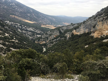 Scenic view of mountains against sky