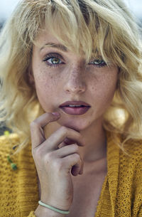 Close-up portrait of young woman