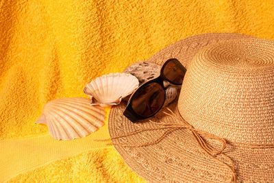 High angle view of sunglasses on table