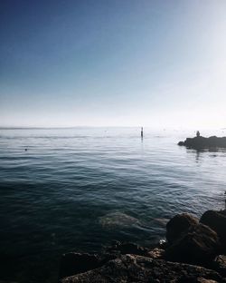View of sea against clear sky