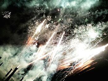 Illuminated lights at night