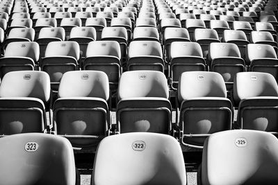 Full frame shot of empty chairs