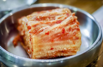 Close-up of korean kimchi food in bowl