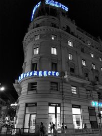 Low angle view of building at night