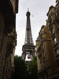 Low angle view of eiffel tower