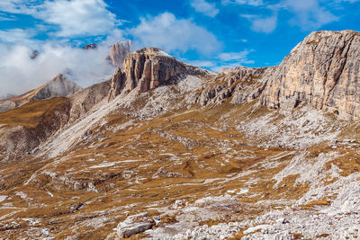 Scenic view of mountain range against sky